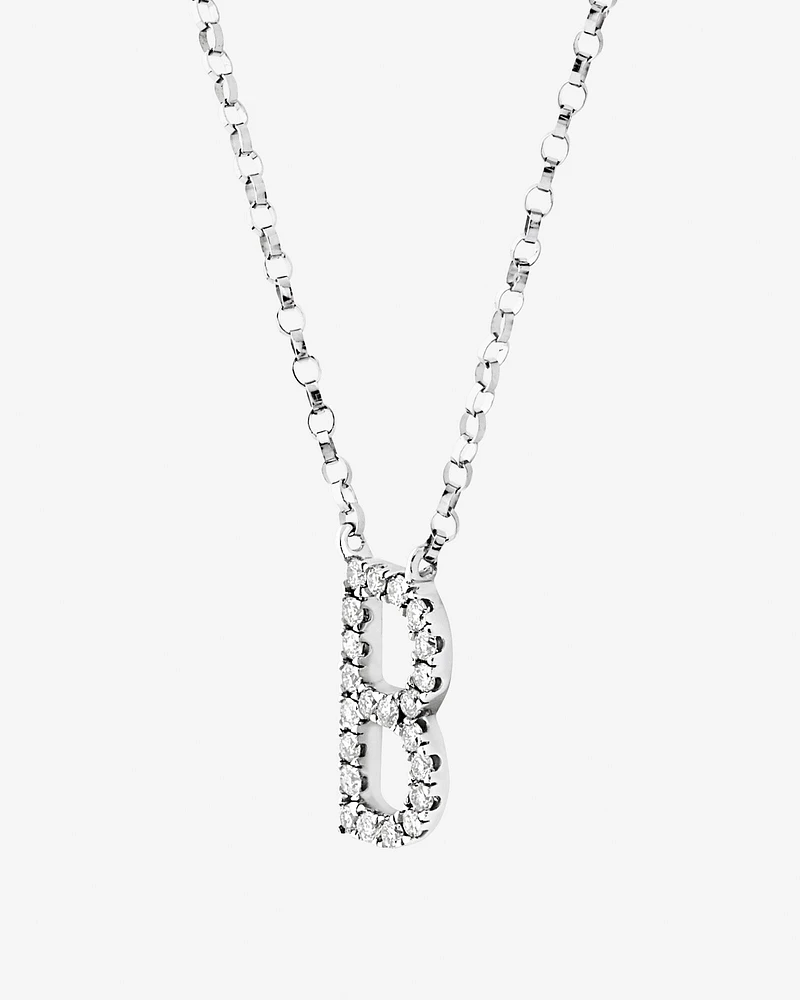 A' Initial necklace with 0.10 Carat TW of Diamonds in 10kt White Gold