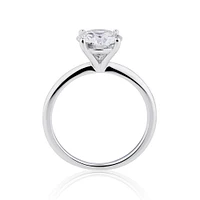 Bague en or blanc 14 K avec diamant créé en laboratoire totalisant ct