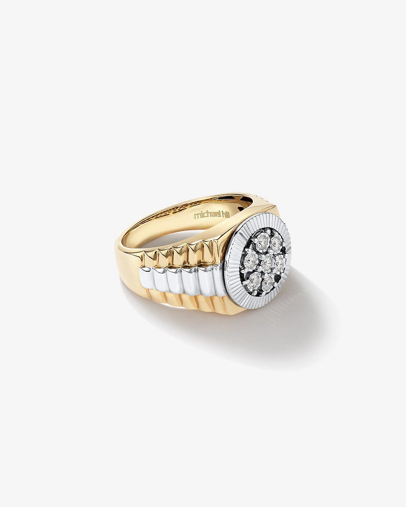 Men's Ring with 1/4 Carat TW of Diamonds in 10kt Yellow & White Gold