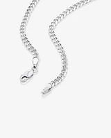 55cm (22") 3mm-3.5mm Width Curb Chain in Sterling Silver