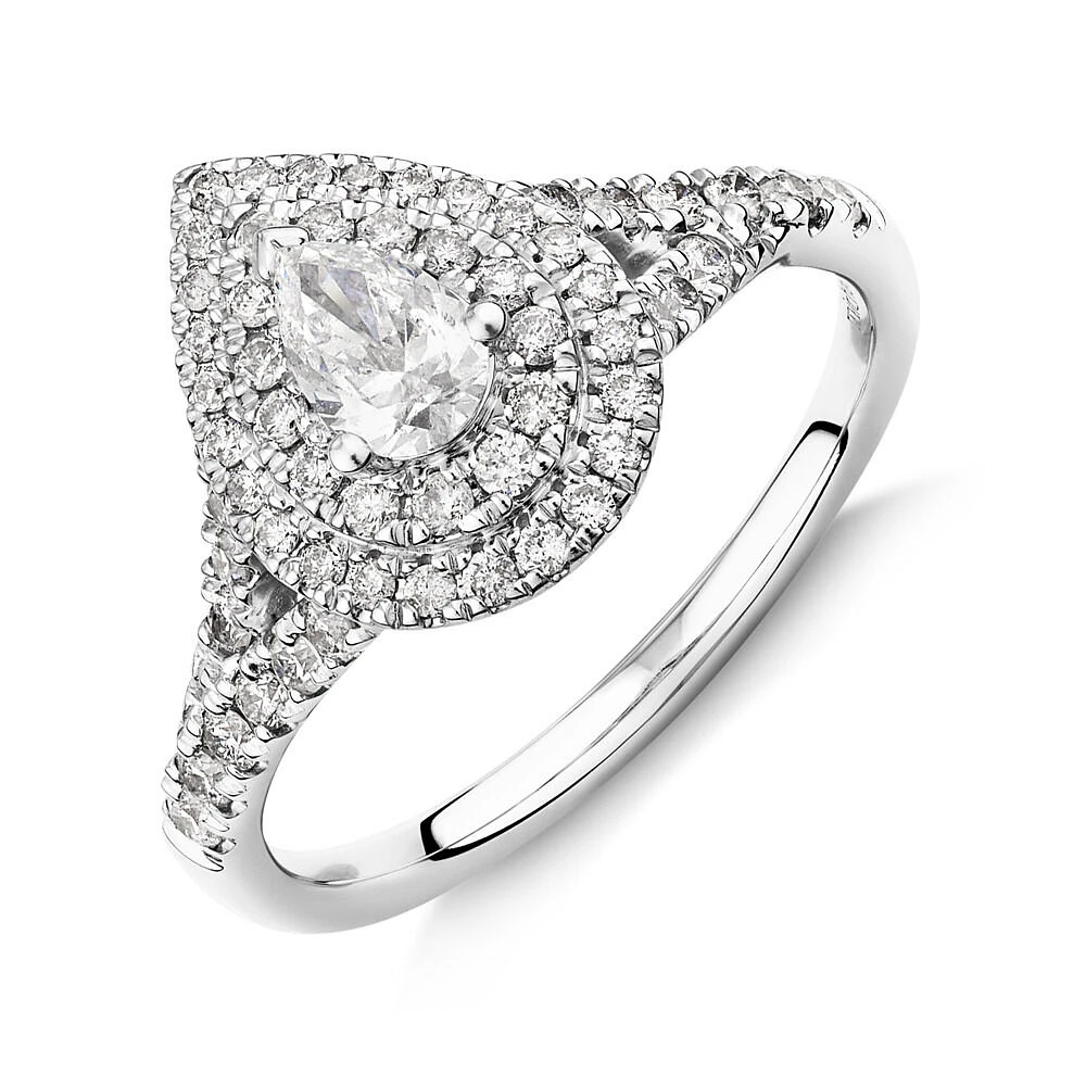 Bridal Set with 1 Carat TW of Diamonds in 14kt White Gold