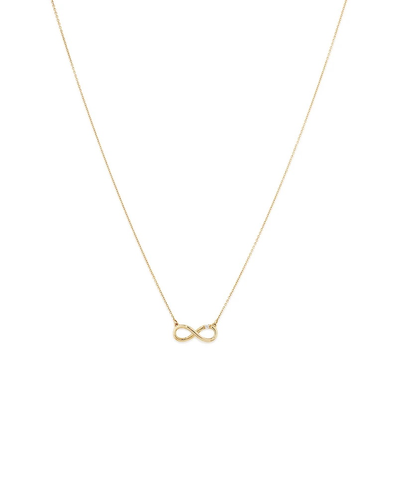 Diamond Accent Infinity Necklace in 10kt Yellow Gold