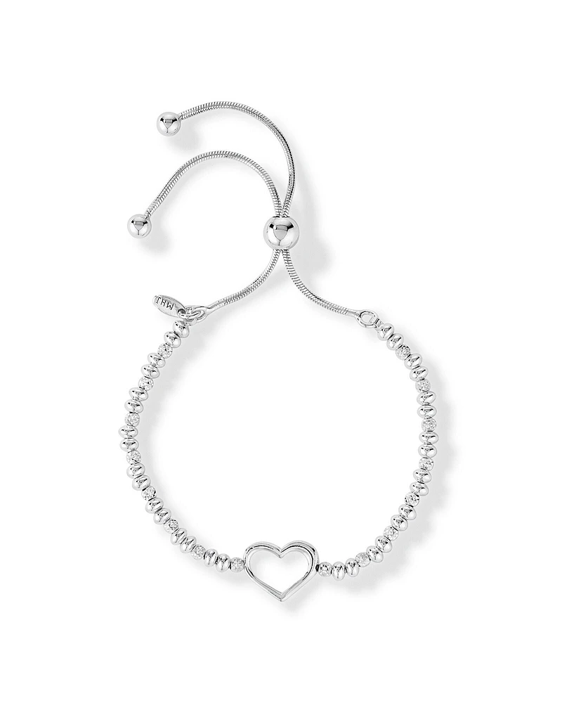 23cm (9.5") Heart Bracelet In Sterling Silver