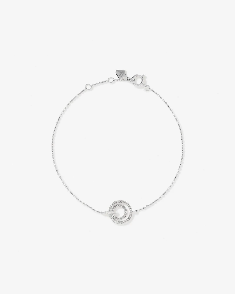 Bracelet double cercle en diamant en argent sterling