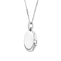 Diamond Accent Oval locket in Sterling Silver