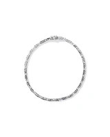 Sapphire & Diamond Dot Dash Tennis Bracelet with 0.62 Carat TW in 10kt White Gold