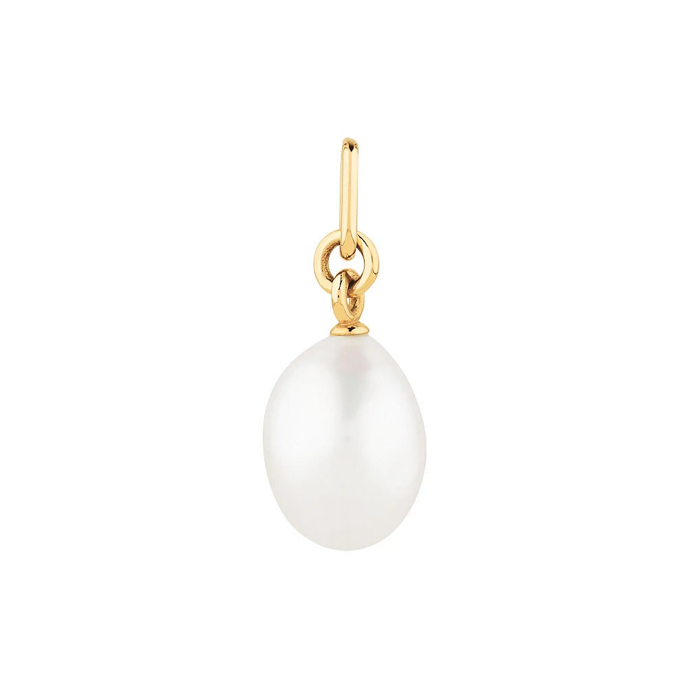 Pendant with Cultured Freshwater Baroque Pearl in 10kt Yellow Gold