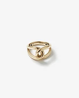 Round Bold Link Ring in 10kt Yellow Gold