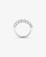 Round Cubic Zirconia Half Eternity Band in Sterling Silver