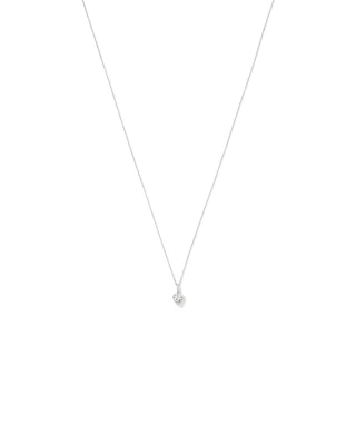 Heart Shape Cubic Zirconia Halo Pendant Necklace in Sterling Silver