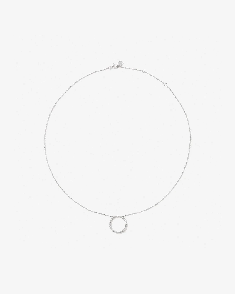 0.40 Carat TW Diamond Circle Necklace in 10kt White Gold