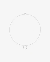 0.40 Carat TW Diamond Circle Necklace in 10kt White Gold