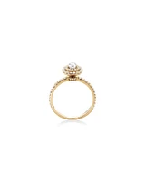 Double Halo Ring with 0.71 Carat TW of Diamonds in 18kt Gold