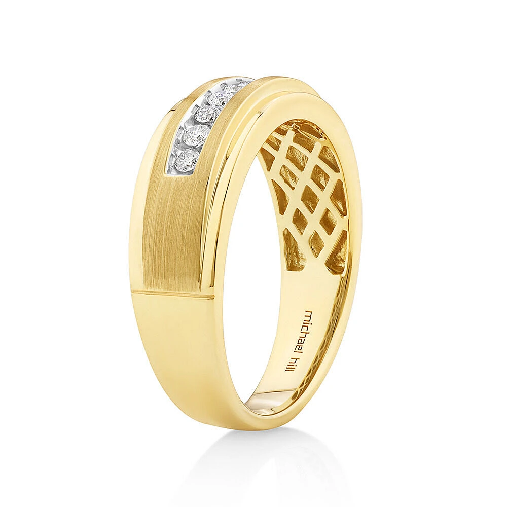 Men's Ring with 1/4 Carat TW of Diamonds in 10kt Yellow Gold