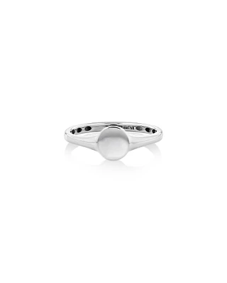 Round Signet Ring in Sterling Silver