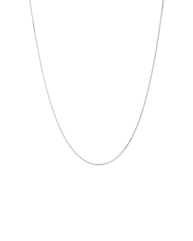 Collier Chaîne Fine Curb En Argent Sterling, 55 Cm (22 Po), Largeur 1-1,5 Mm