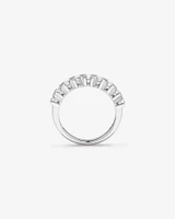 Round Cubic Zirconia Half Eternity Band in Sterling Silver