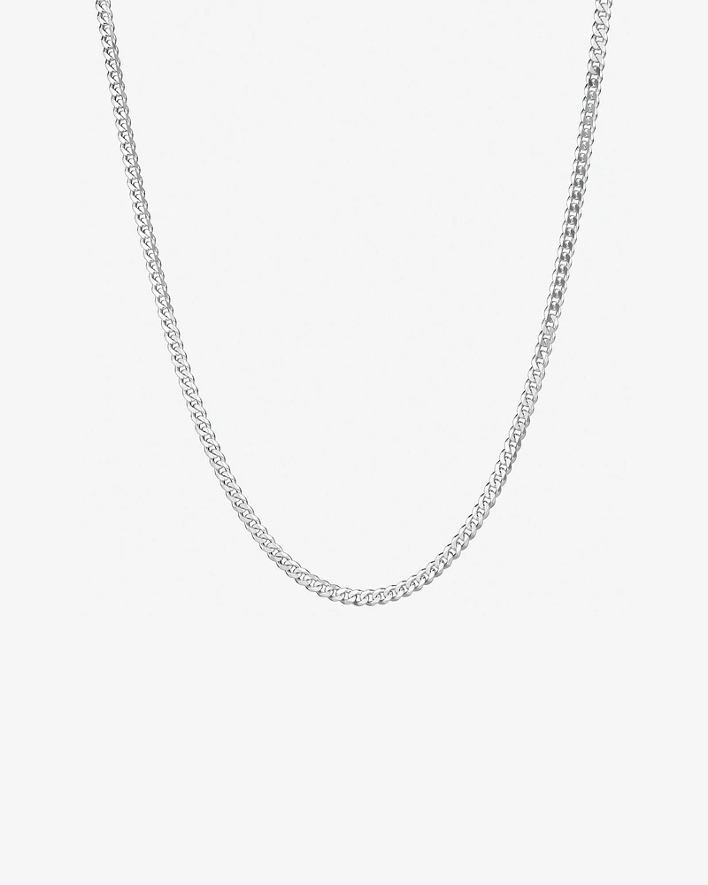 55cm (22") 3mm-3.5mm Width Curb Chain in Sterling Silver