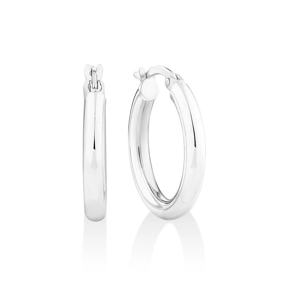 15mm Hoop Earrings in Sterling Silver