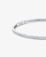 Cubic Zirconia Eternity Oval Bangle in Sterling Silver