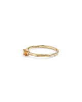 3 Stone Ring with Citrine & Diamonds in 10kt Yellow Gold