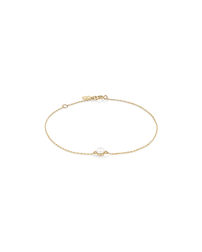 Bracelet with Cultured Freshwater Pearl in 10kt Yellow Gold