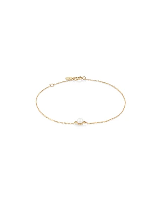 Bracelet with Cultured Freshwater Pearl in 10kt Yellow Gold