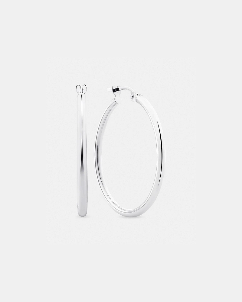 25mm Hoop Earrings in 10kt White Gold