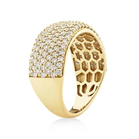 Bague à pavé en or jaune 10 K avec diamants totalisant 1,50 ct