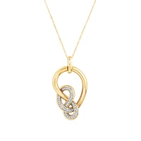 Pendentif Knots moyen en or jaune 10 K avec diamants totalisant 0,19 ct