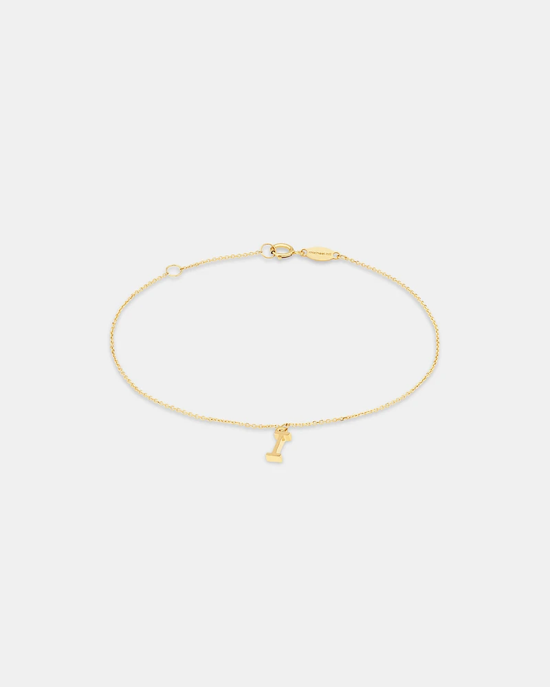 19cm (7.5") C Initial Bracelet in 10kt Yellow Gold