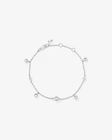 20cm (8") Bead Station Bracelet in Sterling Silver