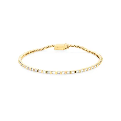 Tennis Bracelet with .74 Carat TW Diamonds in 10k Yellow Gold