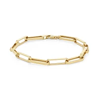 19cm (7.5) 4.3mm Hollow Paperclip Bracelet In 10kt Yellow Gold