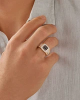 Men's Ring with 3/4 Carat TW of White & Enhanced Black Diamonds in 10kt Yellow & White Gold