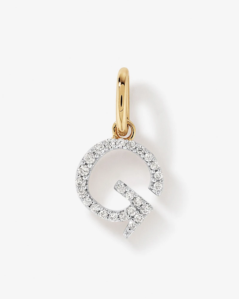 Diamond Letter Initial Pendant in 10kt Yellow Gold