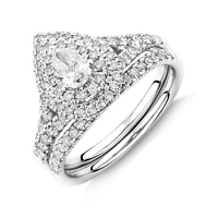 Bridal Set with 1 Carat TW of Diamonds in 14kt White Gold