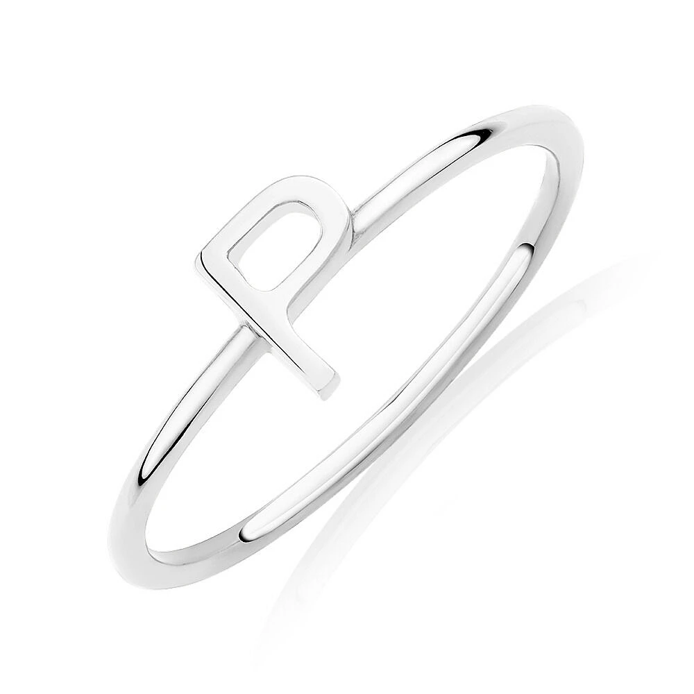 C Initial Ring in Sterling Silver