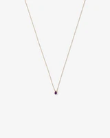 Pear Cut Purple Amethyst Gemstone Pendant Necklace Bezel Set in 10kt Yellow Gold