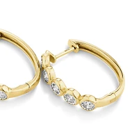 Huggie Earrings with 1/2 Carat TW of Diamonds in 10kt Yellow Gold