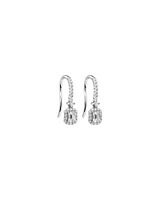 0.62 Carat TW Laboratory-Grown Diamond Emerald Cut Drop Earrings set in 10kt White Gold