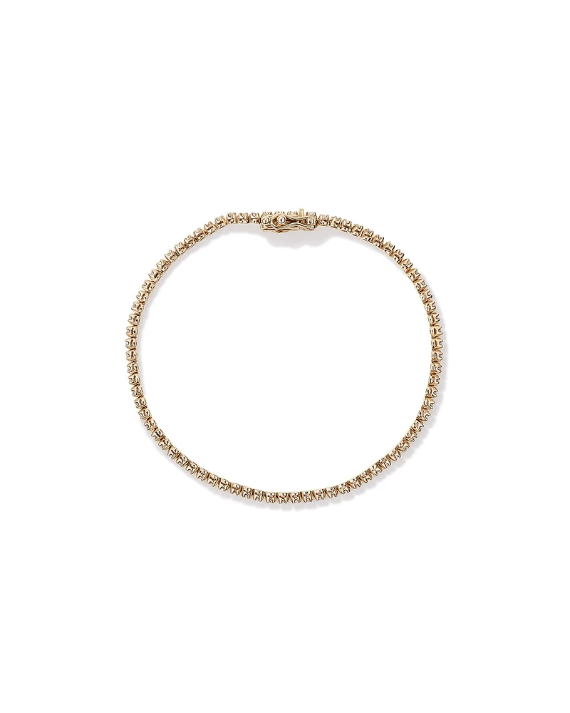 0.90 Carat TW Laboratory-Grown Diamond Tennis Bracelet in 10kt Yellow Gold