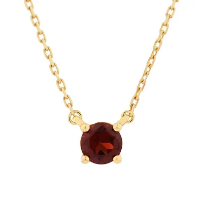 Necklace with Rhodolite Garnet in 10kt Yellow Gold