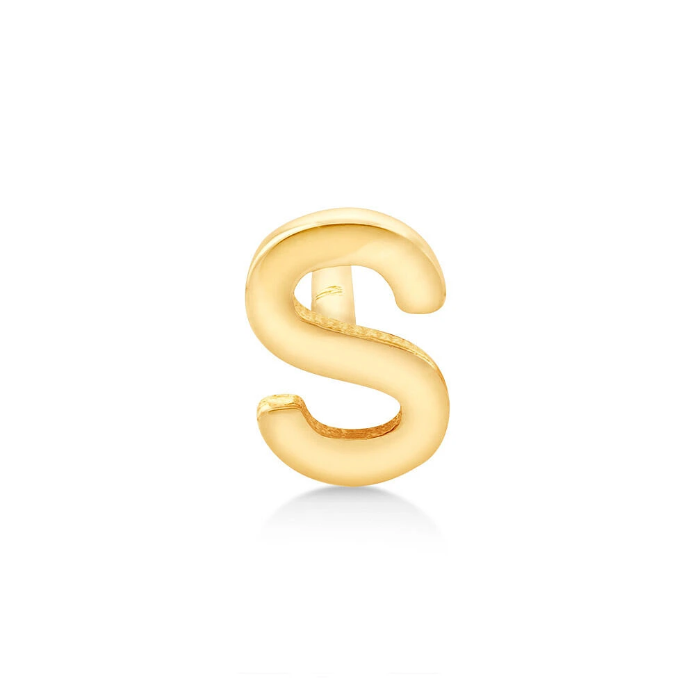 G Initial Single Stud Earring in 10kt Yellow Gold