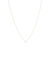 Mini collier solitaire en diamant en or blanc 10kt