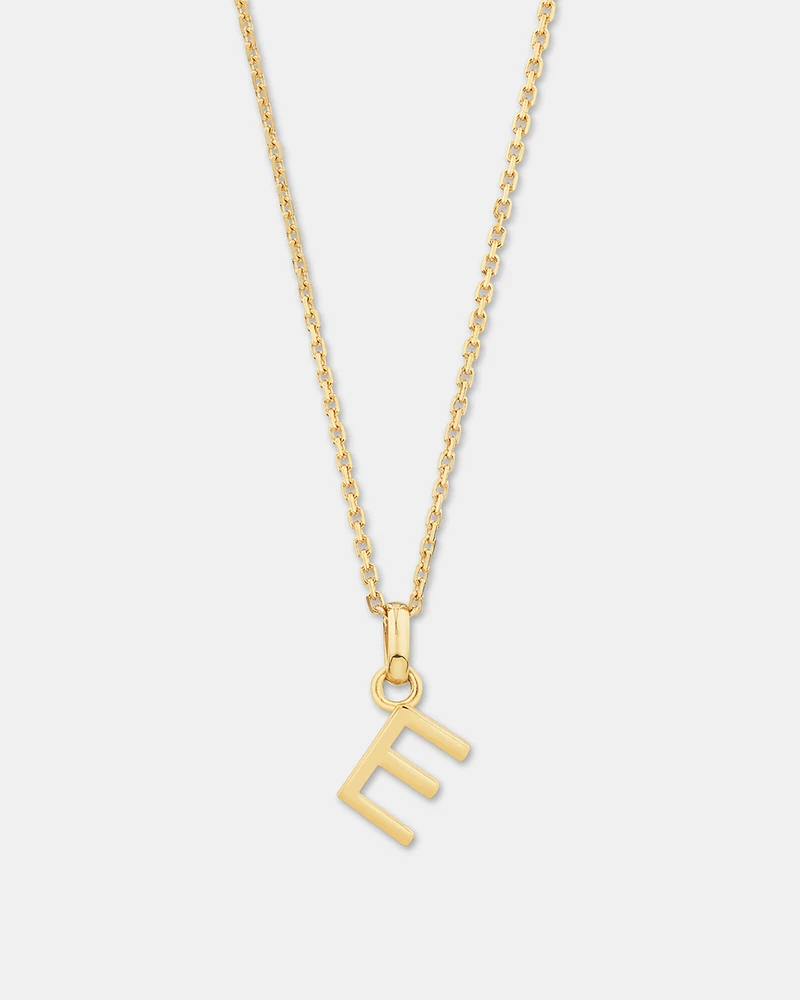 "H" Initial Pendant with Chain in 10kt Yellow Gold