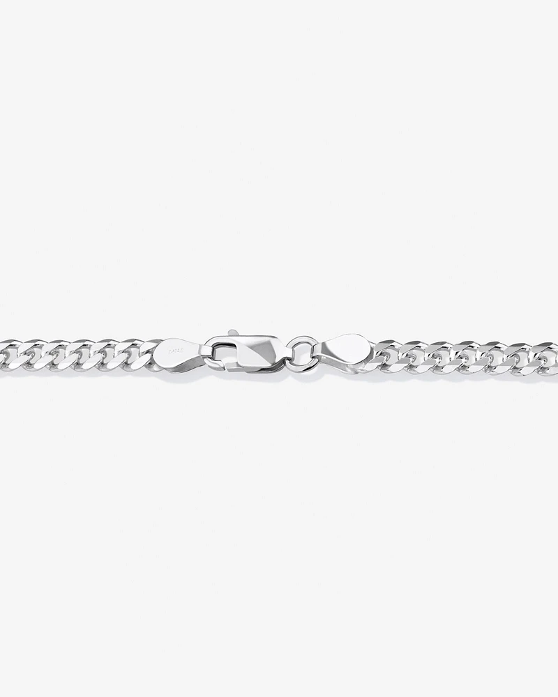 50cm (20") 4mm-4.5mm Width Curb Chain in Sterling Silver