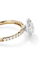 1.79 Carat TW Round Brilliant Laboratory-Grown Diamond Halo Engagemet Ring in 14kt White Gold