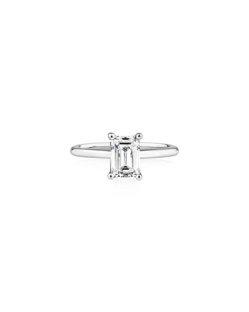 1.25 Carat TW Emerald Cut Laboratory-Grown Diamond Solitaire Engagement Ring In 14kt White Gold