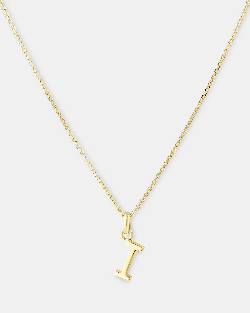 "H" Initial Pendant with Chain in 10kt Yellow Gold